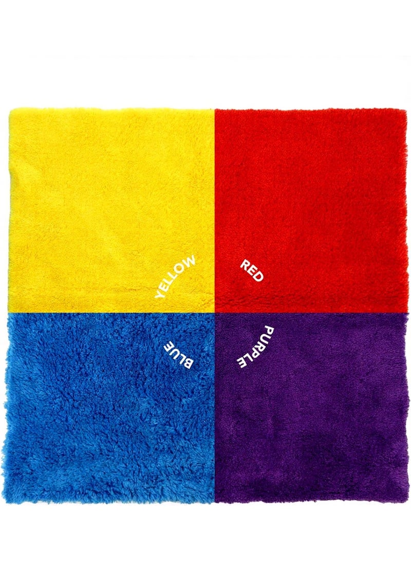 منشفة سيارة بلورية زرقاء - فائقة الامتصاص - لتجفيف السيارات، وتلميعها، وصقل الأسطح وتنظيف التفاصيل الداخلية - 500 جرام/متر مربع 16x16 بوصة - مستلزمات تفاصيل السيارات - عبوة من 3 منمنمات سيارات فاخرة - Image 3